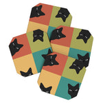 Black Cat Peeking 2x2 Coaster Gallery Image 1
