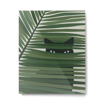 Cat and Plant 53 Metal Print Gallery Image 3