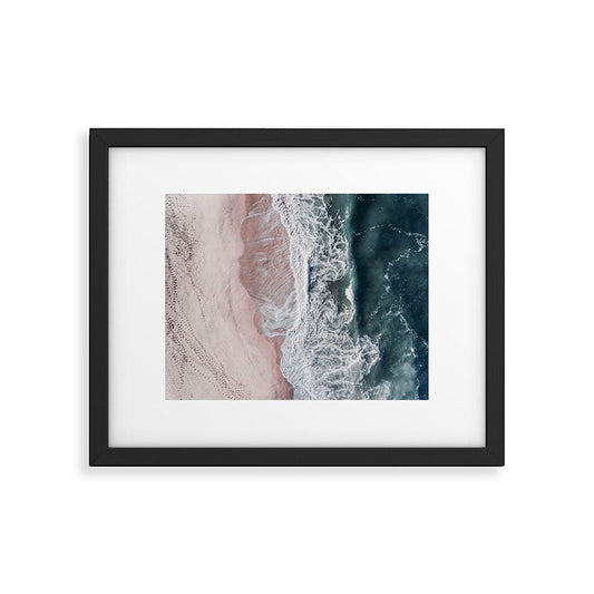Crashing waves - Aerial Beach Ocean Sea Photography by Ingrid Beddoes Framed Art Print Gallery Image 1