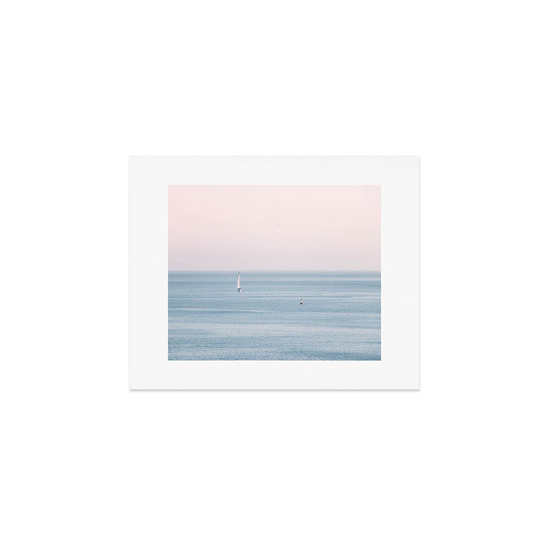 Ocean Pink Sky Art Print Gallery Image 1
