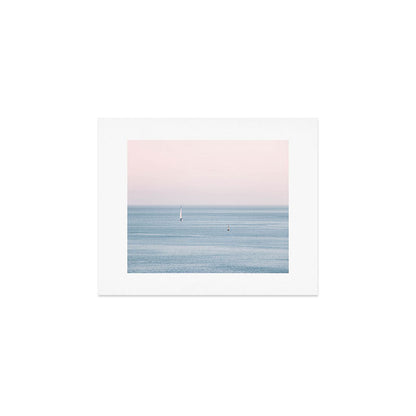 Ocean Pink Sky Art Print Gallery Image 1
