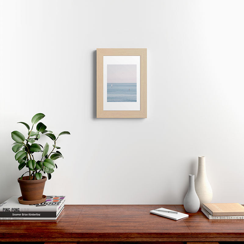Ocean - Sail boat in calm sea - travel photography Framed Art Print Gallery Image 45