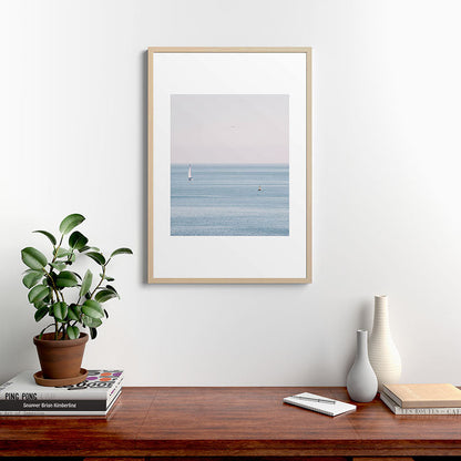 Ocean - Sail boat in calm sea - travel photography Framed Art Print Gallery Image 20