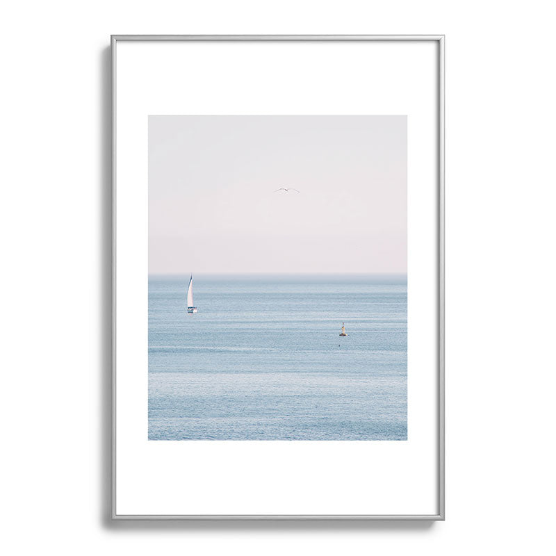 Ocean - Sail boat in calm sea - travel photography Framed Art Print Gallery Image 97