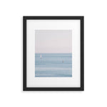 Ocean - Sail boat in calm sea - travel photography Framed Art Print Gallery Image 1