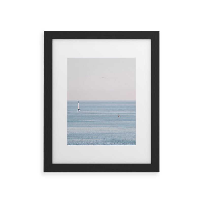 Ocean - Sail boat in calm sea - travel photography Framed Art Print Gallery Image 29
