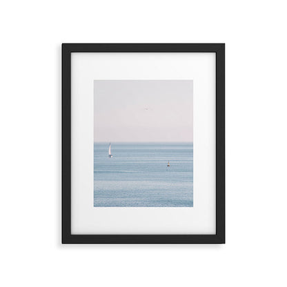 Ocean - Sail boat in calm sea - travel photography Framed Art Print Gallery Image 2