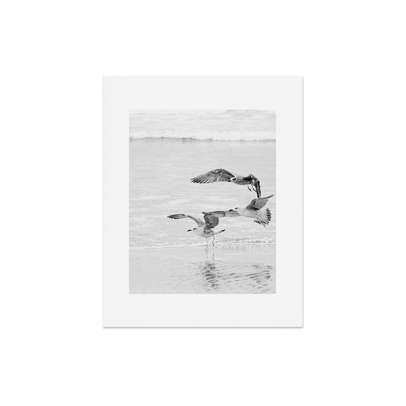 Seagulls Beach Ocean Art Print Gallery Image 4