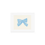 Blue Stripe Bow Ribbon Art Print Gallery Image 1