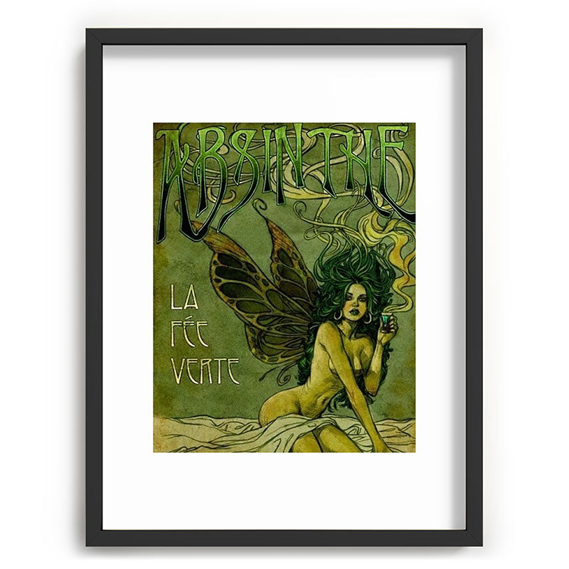 Vintage Parisian Green Fairy Absinthe Alcoholic Aperitif Advertisement Poster Framed Art Print Gallery Image 84