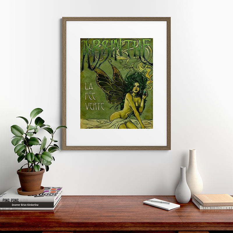 Vintage Parisian Green Fairy Absinthe Alcoholic Aperitif Advertisement Poster Framed Art Print Gallery Image 58