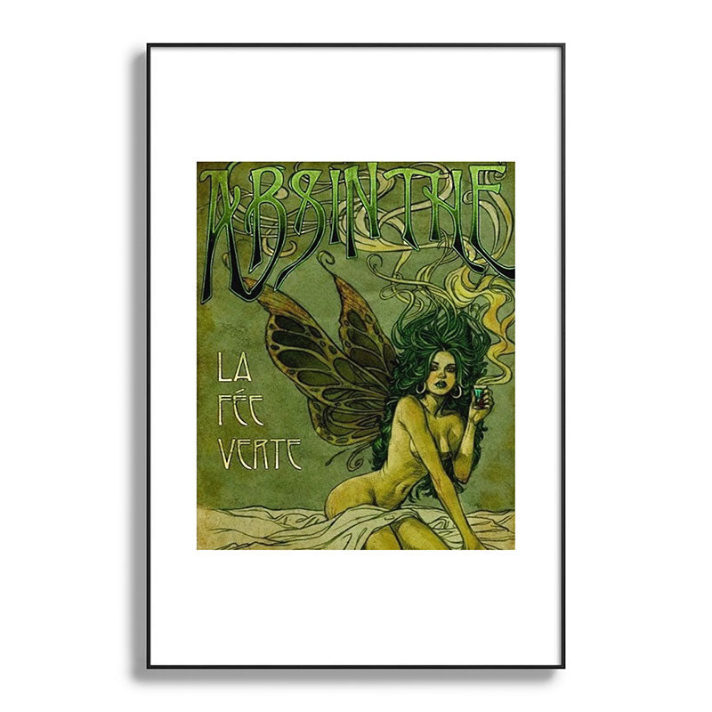 Vintage Parisian Green Fairy Absinthe Alcoholic Aperitif Advertisement Poster Framed Art Print Gallery Image 117
