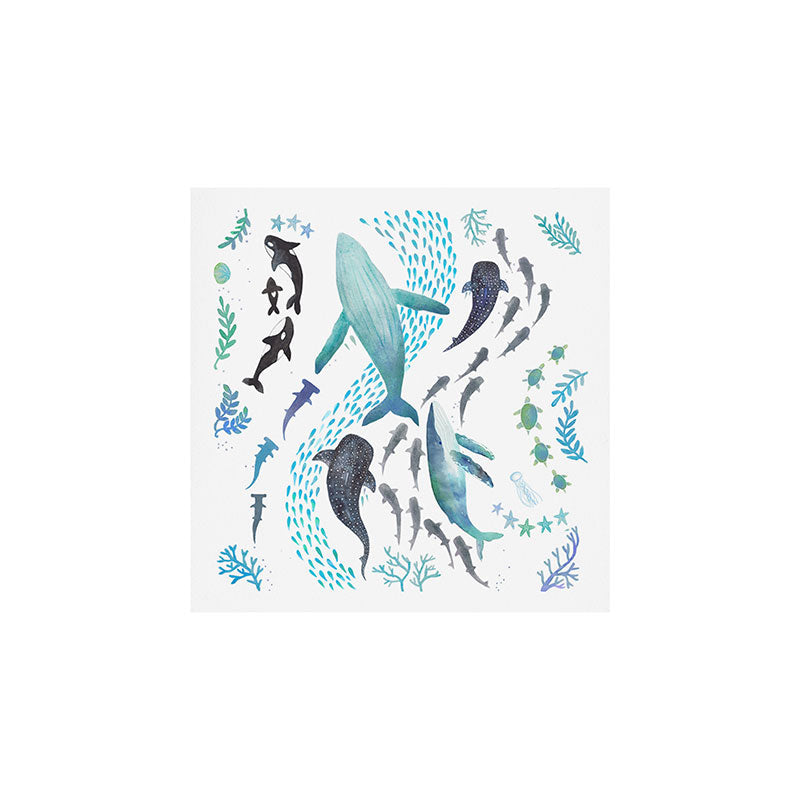 Sharks, Humpback Whales, Orcas & Turtles Ocean Play Print Art Print Gallery Image 2