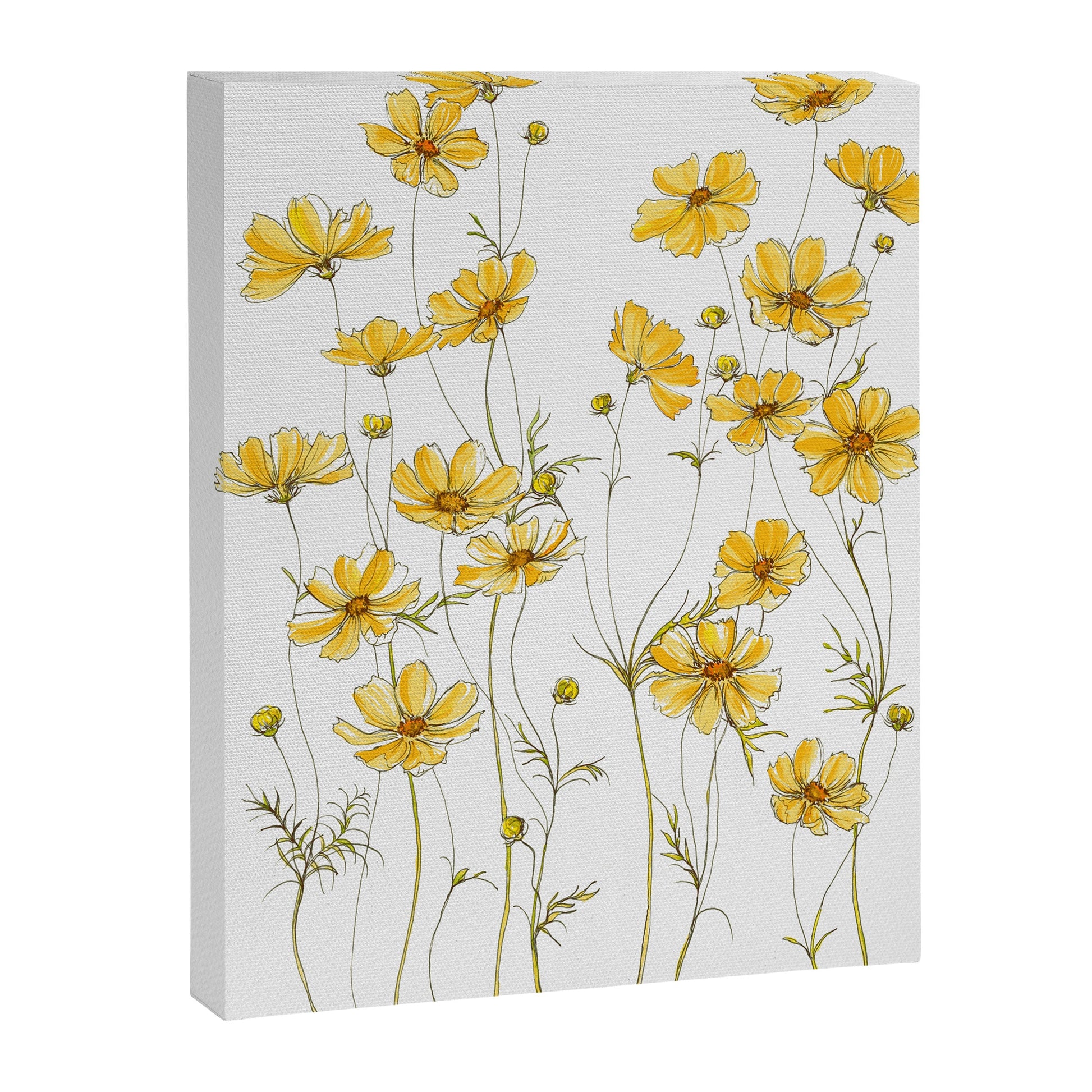 Yellow Cosmos Flowers Canvas Print Gallery Image 3