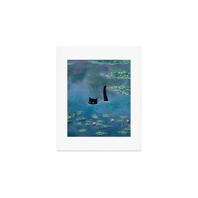 Cat Monet Waterlily Art Print Gallery Image 1
