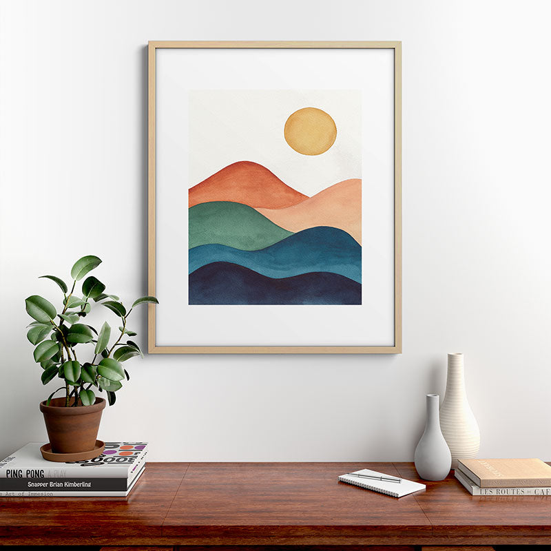 Colorful Abstract Mountains Framed Art Print Gallery Image 29