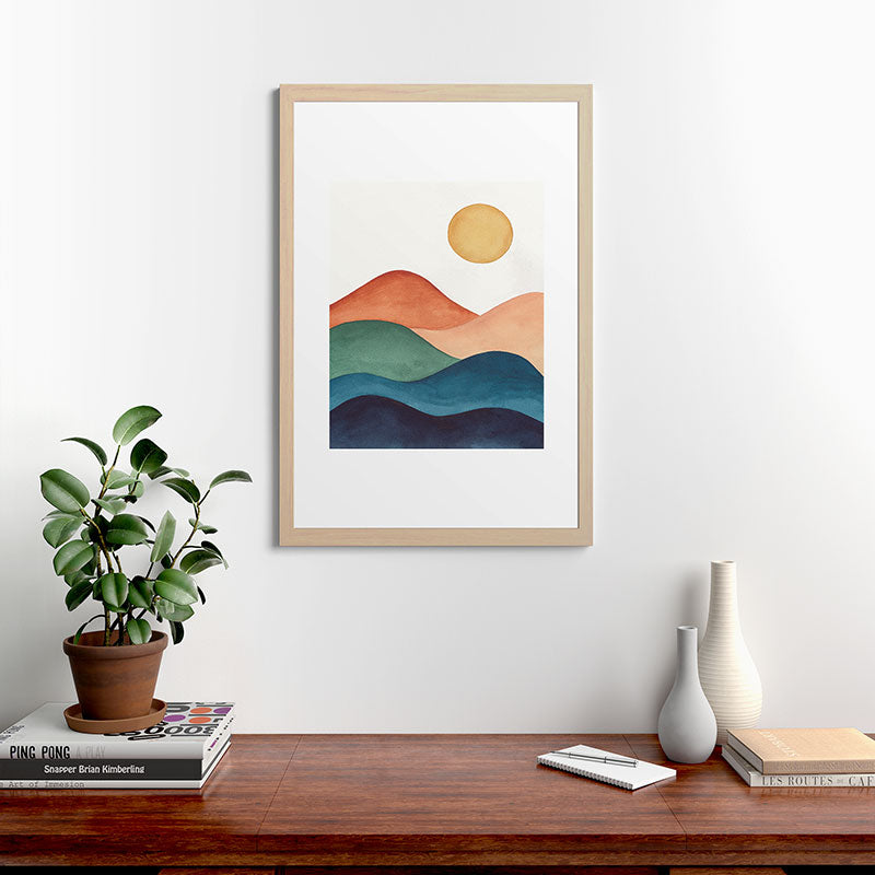 Colorful Abstract Mountains Framed Art Print Gallery Image 65