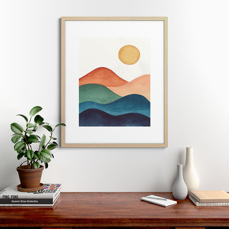 Colorful Abstract Mountains Framed Art Print Gallery Image 67