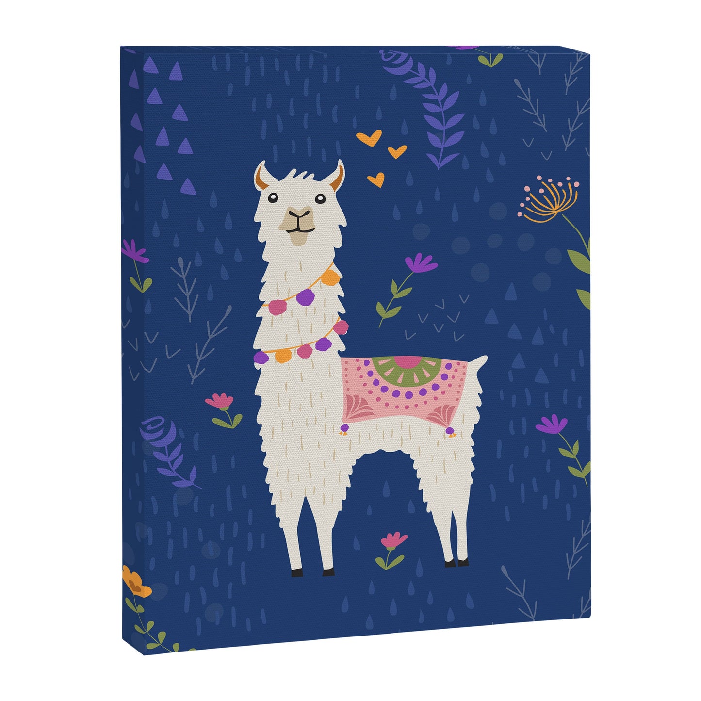 Llama on Blue Canvas Print Gallery Image 2