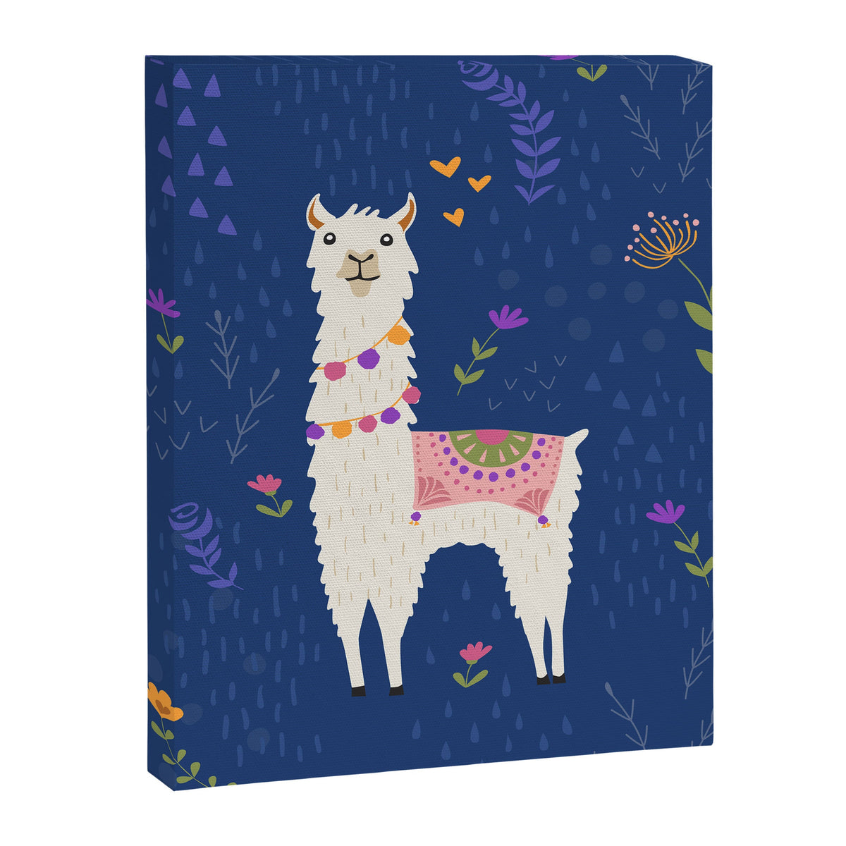 Llama on Blue Canvas Print Gallery Image 4