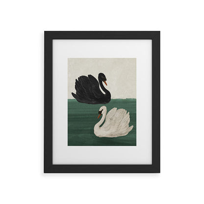 Black Swan White Swan Framed Art Print Gallery Image 17