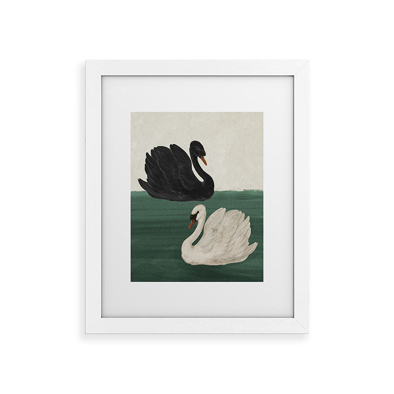 Black Swan White Swan Framed Art Print Gallery Image 32