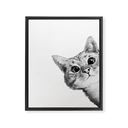 sneaky cat Framed Canvas Print Gallery Image 4