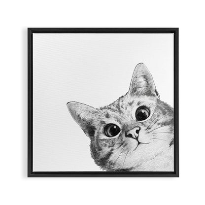 sneaky cat Framed Canvas Print Gallery Image 6