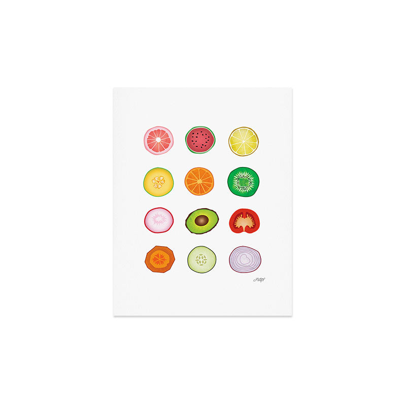 Fruits and Vegetables Collage Art Print Gallery Image 3