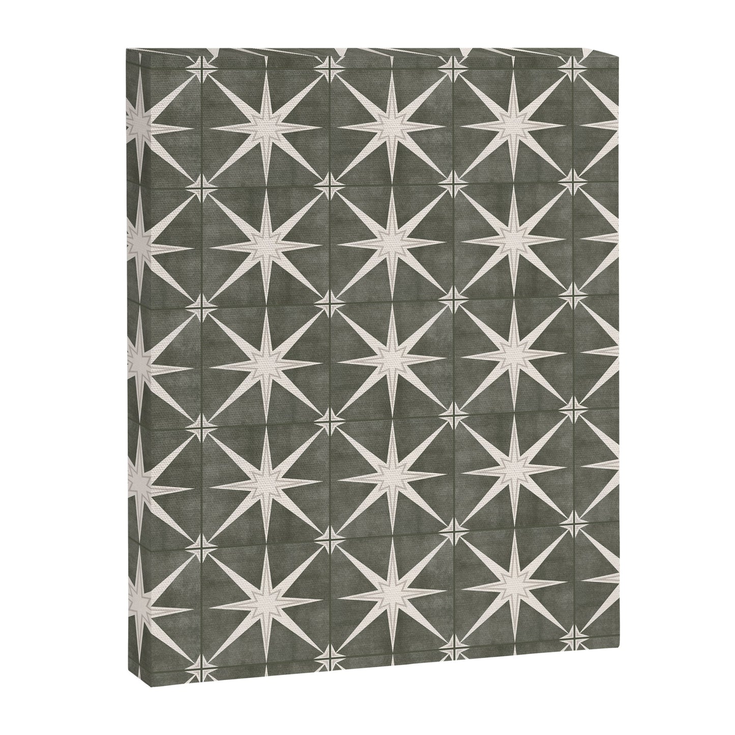 arlo star tile - olive Canvas Print Gallery Image 1