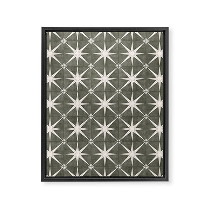 arlo star tile - olive Framed Canvas Print Gallery Image 4