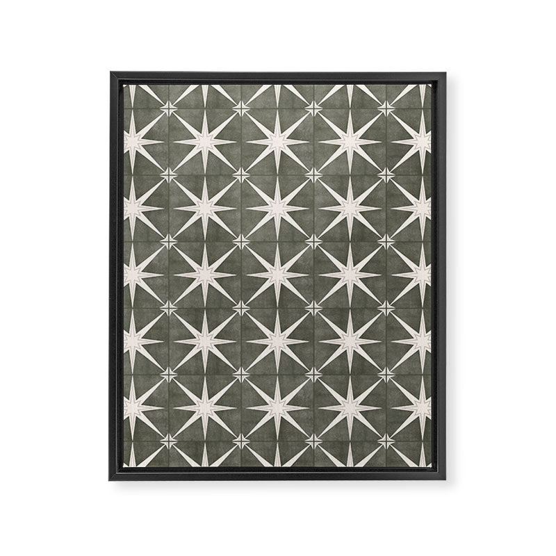 arlo star tile - olive Framed Canvas Print Gallery Image 5
