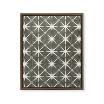 arlo star tile - olive Framed Canvas Print Gallery Image 12