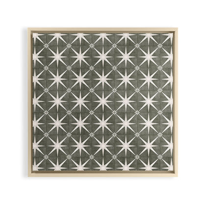arlo star tile - olive Framed Canvas Print Gallery Image 24