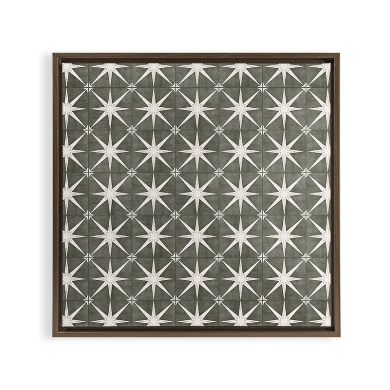 arlo star tile - olive Framed Canvas Print Gallery Image 18