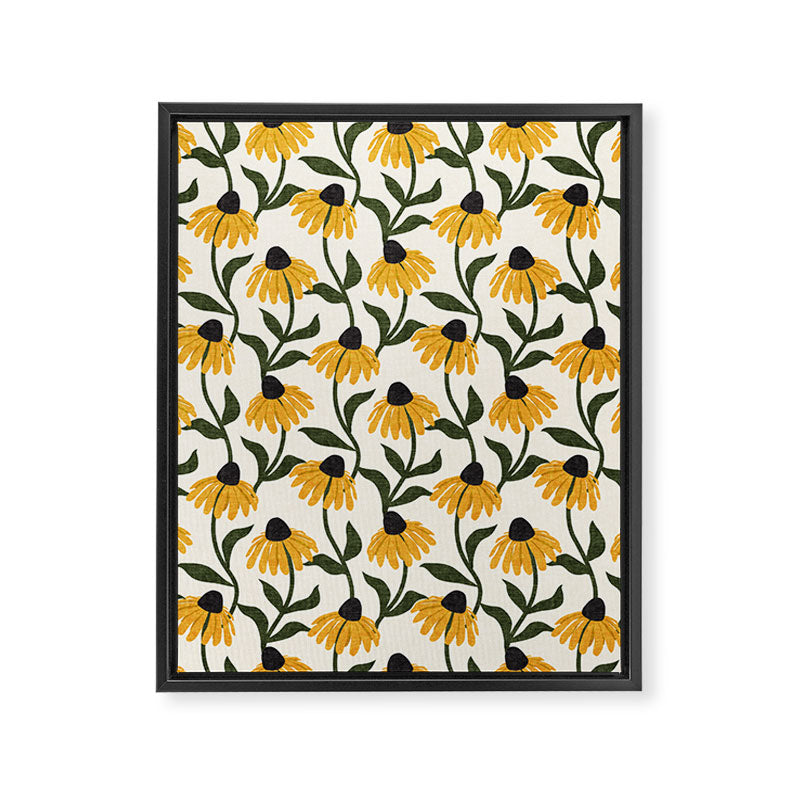 coneflowers - cream Framed Canvas Print Gallery Image 8