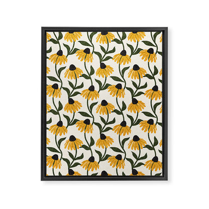 coneflowers - cream Framed Canvas Print Gallery Image 7