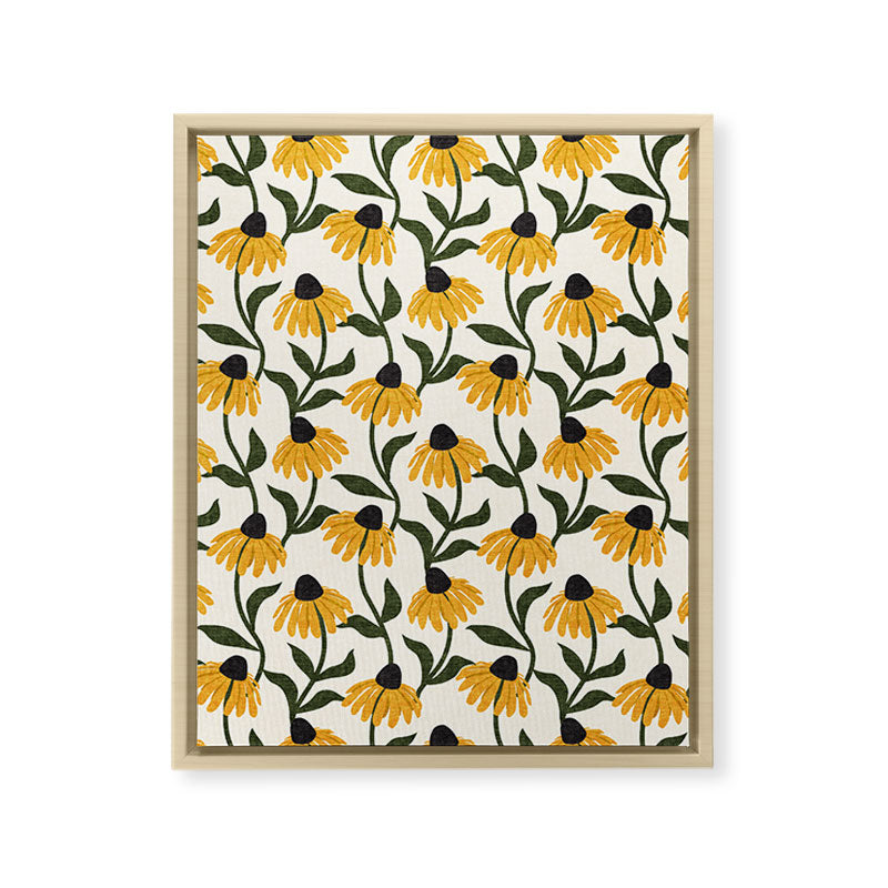 coneflowers - cream Framed Canvas Print Gallery Image 23