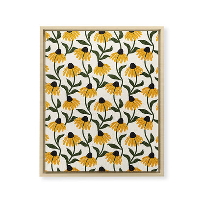 coneflowers - cream Framed Canvas Print Gallery Image 23