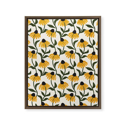 coneflowers - cream Framed Canvas Print Gallery Image 12