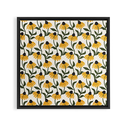 coneflowers - cream Framed Canvas Print Gallery Image 9