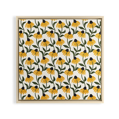 coneflowers - cream Framed Canvas Print Gallery Image 20
