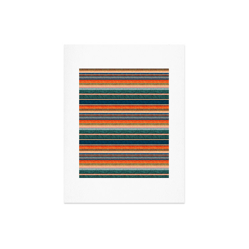 serape southwest stripe - orange & dark teal Art Print Gallery Image 4
