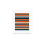 serape southwest stripe - orange & dark teal Art Print Gallery Image 1
