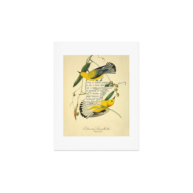 Bird Divinations: Prothonotary swamp warbler (about: almanacofbirds.org) Art Print Gallery Image 2