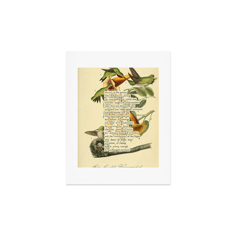 Ruby-throated Hummingbird Divination from # An Almanac of Birds # Divinations for Uncertain Days Art Print Gallery Image 2