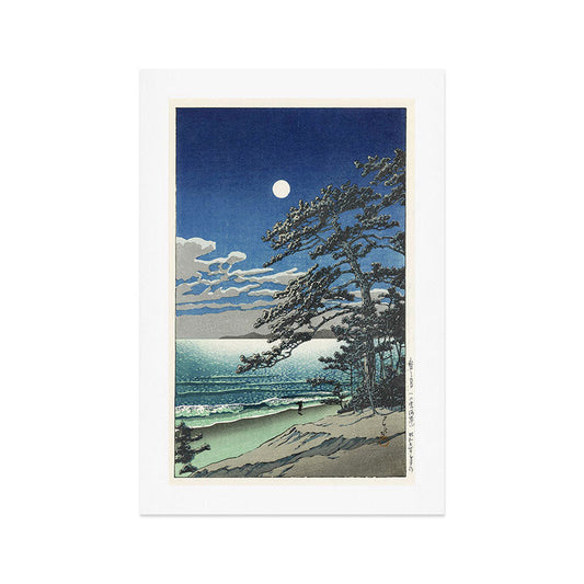 "Spring Moon at Ninomiya Beach" by Hasui Kawase, 1931 Art Print Gallery Image 1