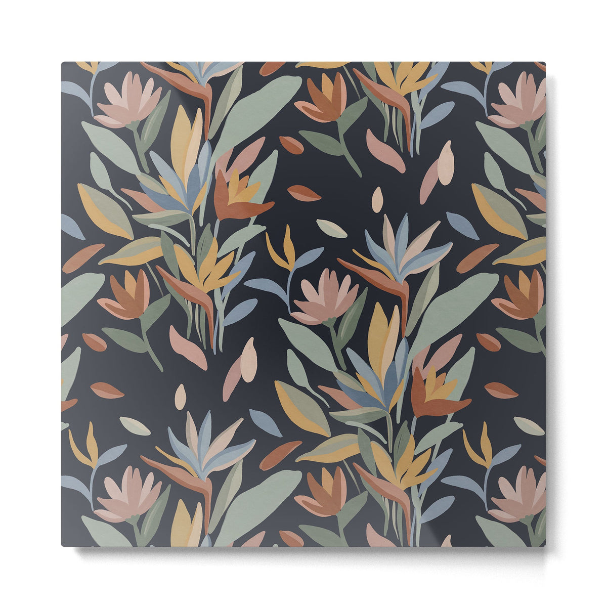 Hand Painted Floral Garden Night Metal Print Gallery Image 5