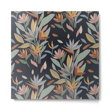 Hand Painted Floral Garden Night Metal Print Gallery Image 5