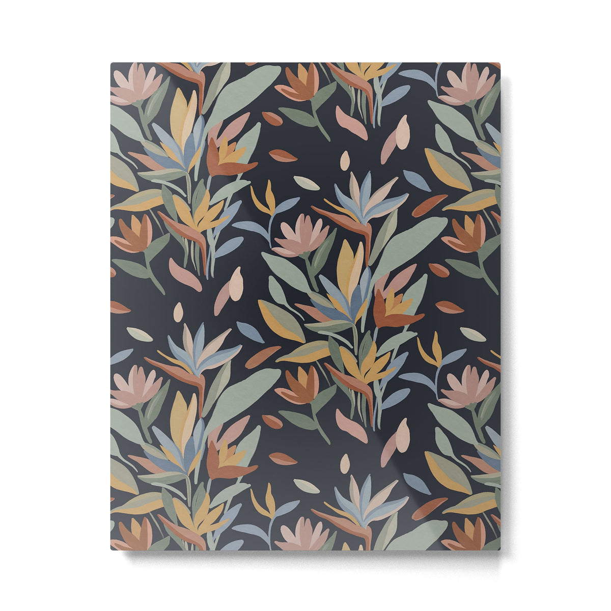 Hand Painted Floral Garden Night Metal Print Gallery Image 4